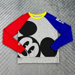 Walt Disney World Sweater Womens Small Red Blue Micky Mouse Pullover Crewneck